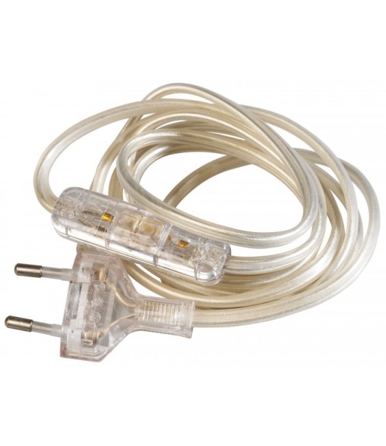 Cordon électrique pré-équipé - Câble 0.75 mm² - 2 M - Transparent - GIRARD SUDRON