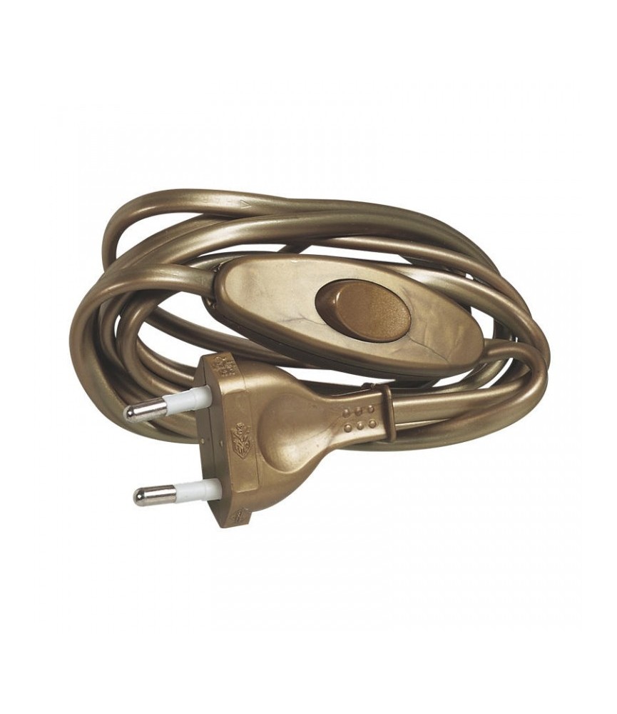 Cordon avec interrupteur pour équipement de lampe - Longueur 1,50 m - Vieil or - LEGRAND Cordon avec interrupteur pour équipement de lampe - Longueur 1,50 m - Vieil or - LEGRAND