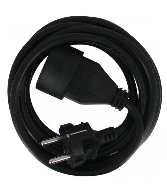 Rallonge câble souple - 2P + T - 5 M - Noir - DHOME