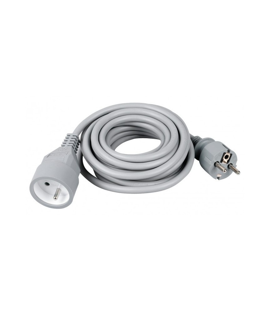 Rallonge câble souple - 2P + T - 5 M - Gris - DHOME
