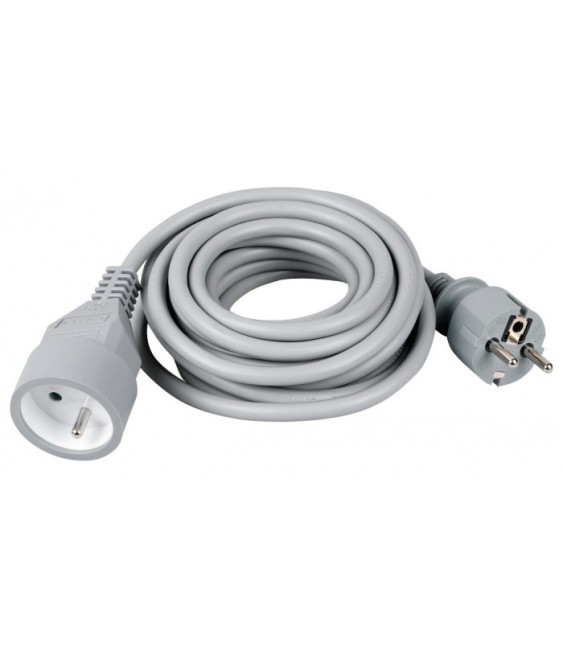Rallonge câble souple - 2P + T - 5 M - Gris - DHOME