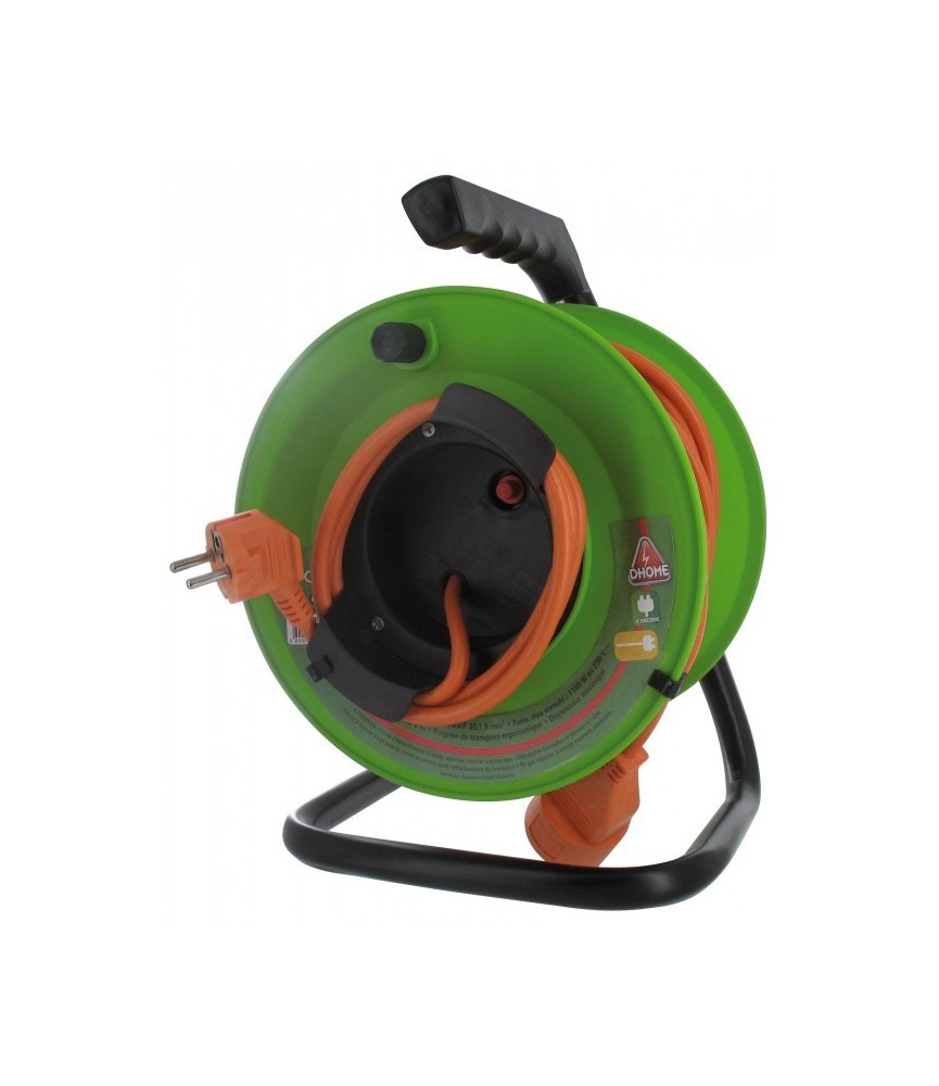 Enrouleur de jardin - 40 M - H05 VV-F 2 x 1,5 mm² - DHOME Enrouleur de jardin - 40 M - H05 VV-F 2 x 1,5 mm² - DHOME