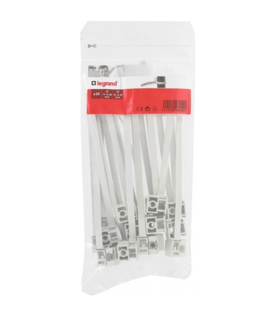 Sachet de 20 colliers à embase - 15 à 32 mm - LEGRAND