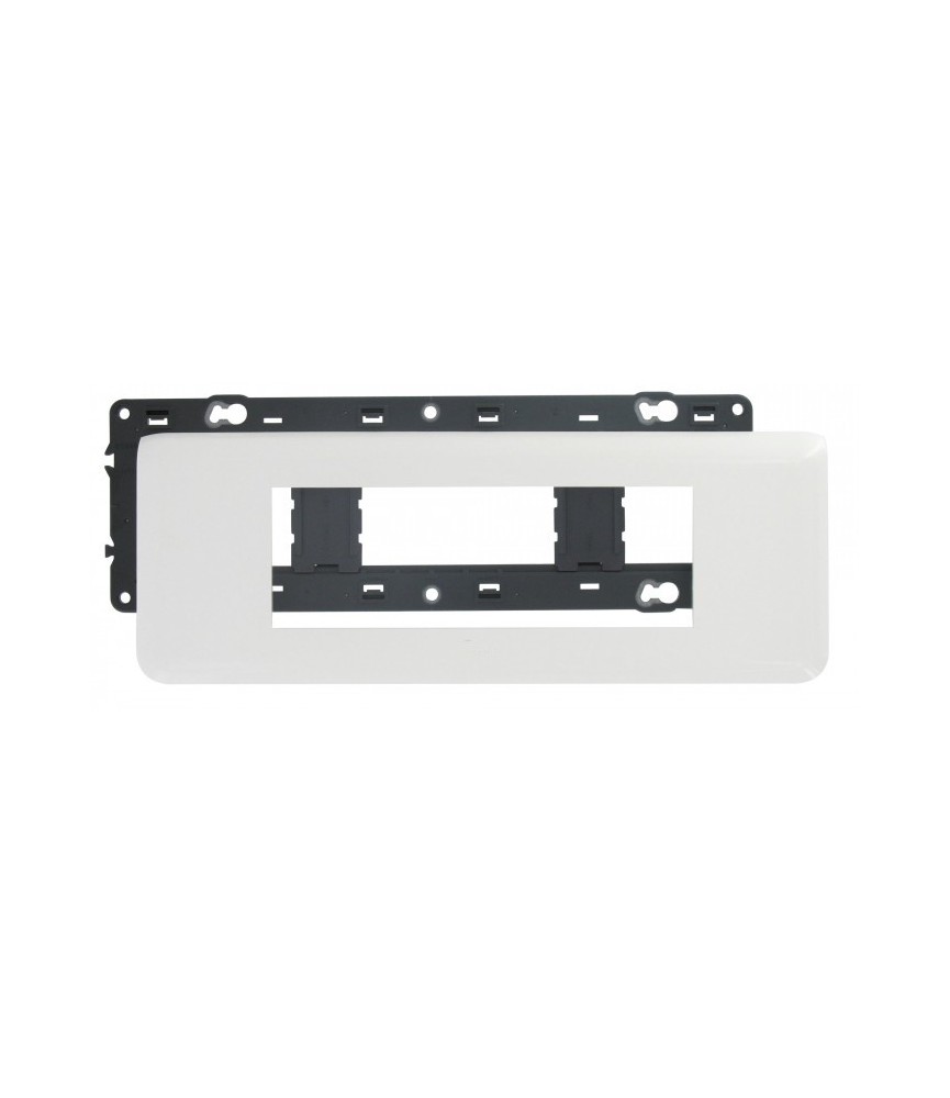 Plaque avec support Mosaic - pour 6 modules montage horizontal - Blanc - LEGRAND Plaque avec support Mosaic - pour 6 modules montage horizontal - Blanc - LEGRAND