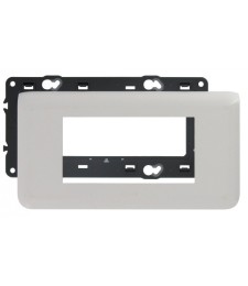 Plaque avec support Mosaic - pour 4 modules montage horizontal - Blanc - LEGRAND