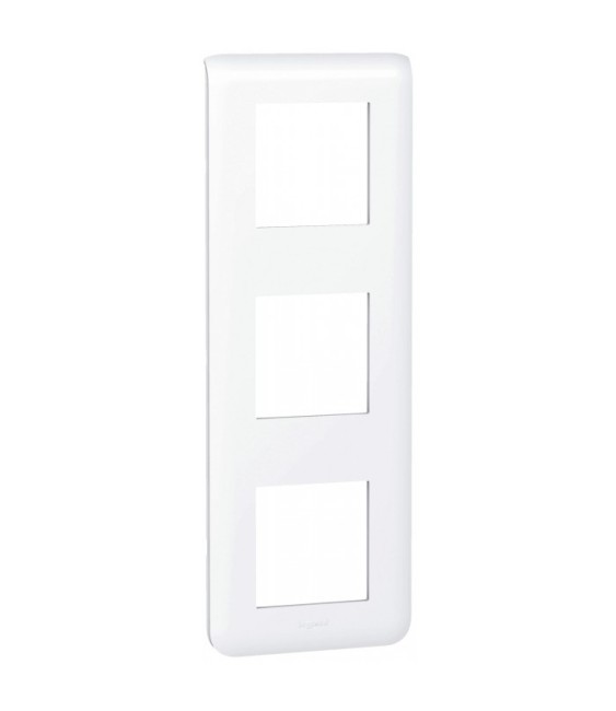 Plaque avec support Mosaic - pour 3 x 2 modules montage vertical - Blanc - LEGRAND