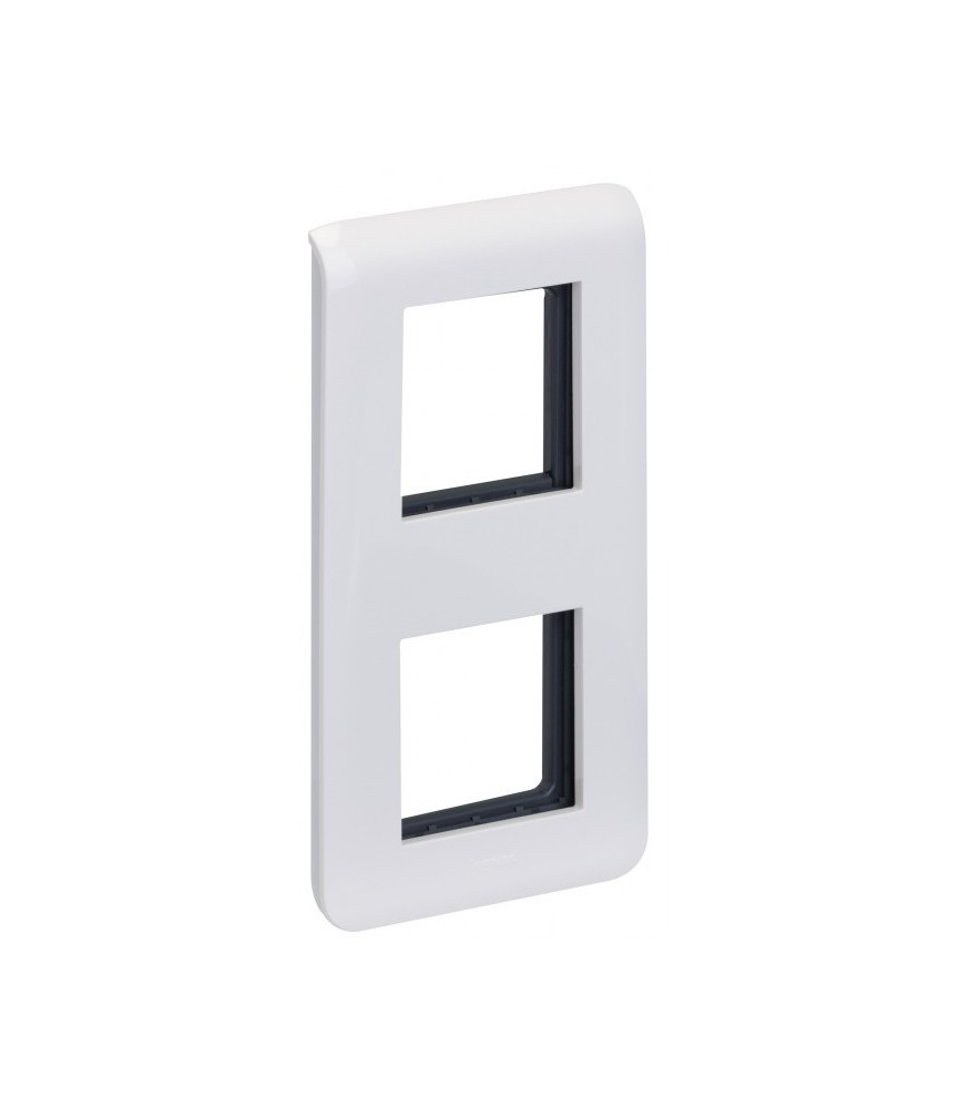 Plaque avec support Mosaic - pour 2 x 2 modules montage vertical - Blanc - LEGRAND