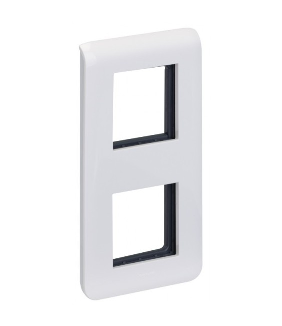 Plaque avec support Mosaic - pour 2 x 2 modules montage vertical - Blanc - LEGRAND