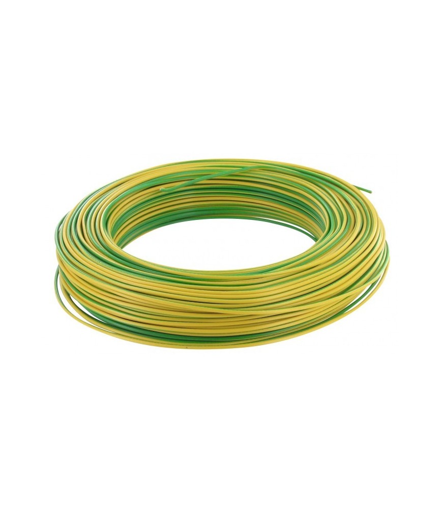 Câble d'installation H07V-U 1.5 mm² - 100 M - Vert / Jaune - ELECTRALINE Câble d'installation H07V-U 1.5 mm² - 100 M - Vert / Jaune - ELECTRALINE