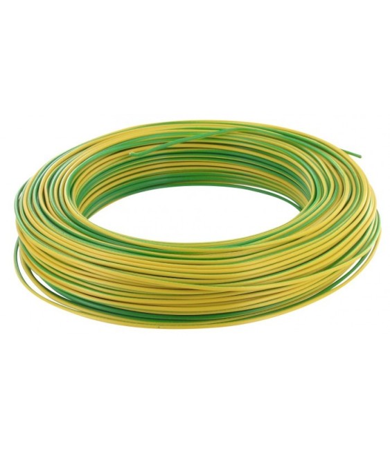 Câble d'installation H07V-U 1.5 mm² - 100 M - Vert / Jaune - ELECTRALINE
