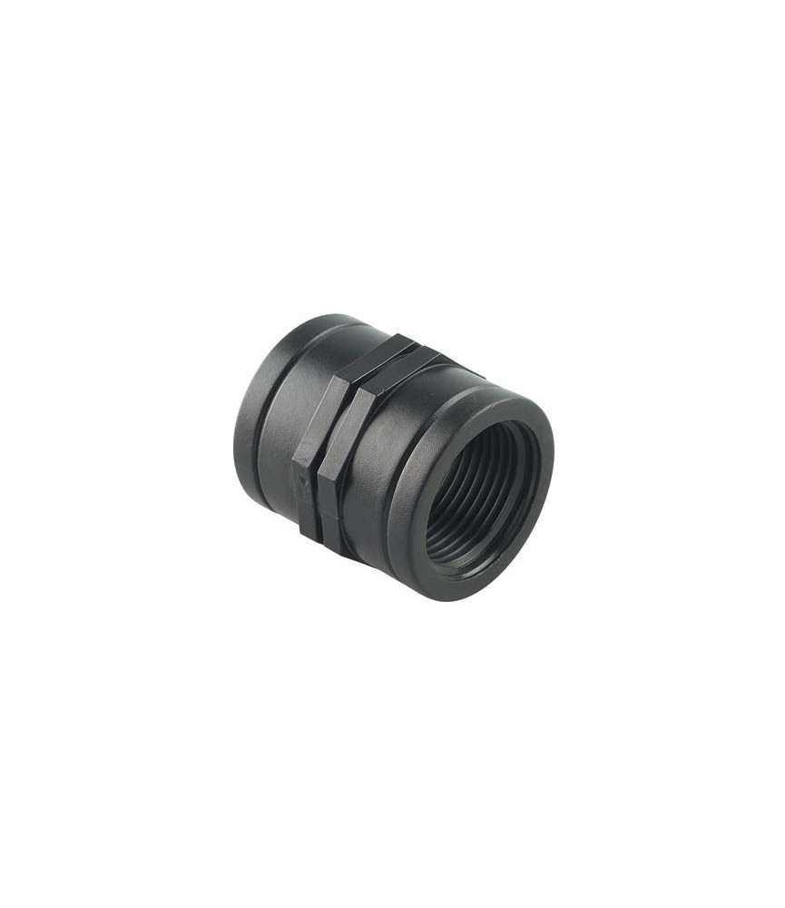 Raccord polypro fileté - Manchon égal femelle / femelle - 20 / 27 mm CAP VERT