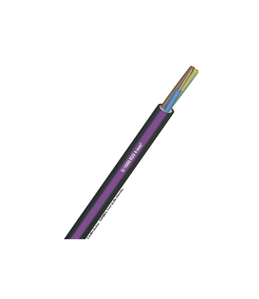 Câble rigide d'alimentation et de commande - U 1000 R2V 3G 4 mm² - 50 M - SERMES
