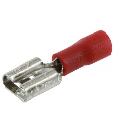 Lot de 10 clips femelles pré isolés  6.35 mm - Rouge - DHOME