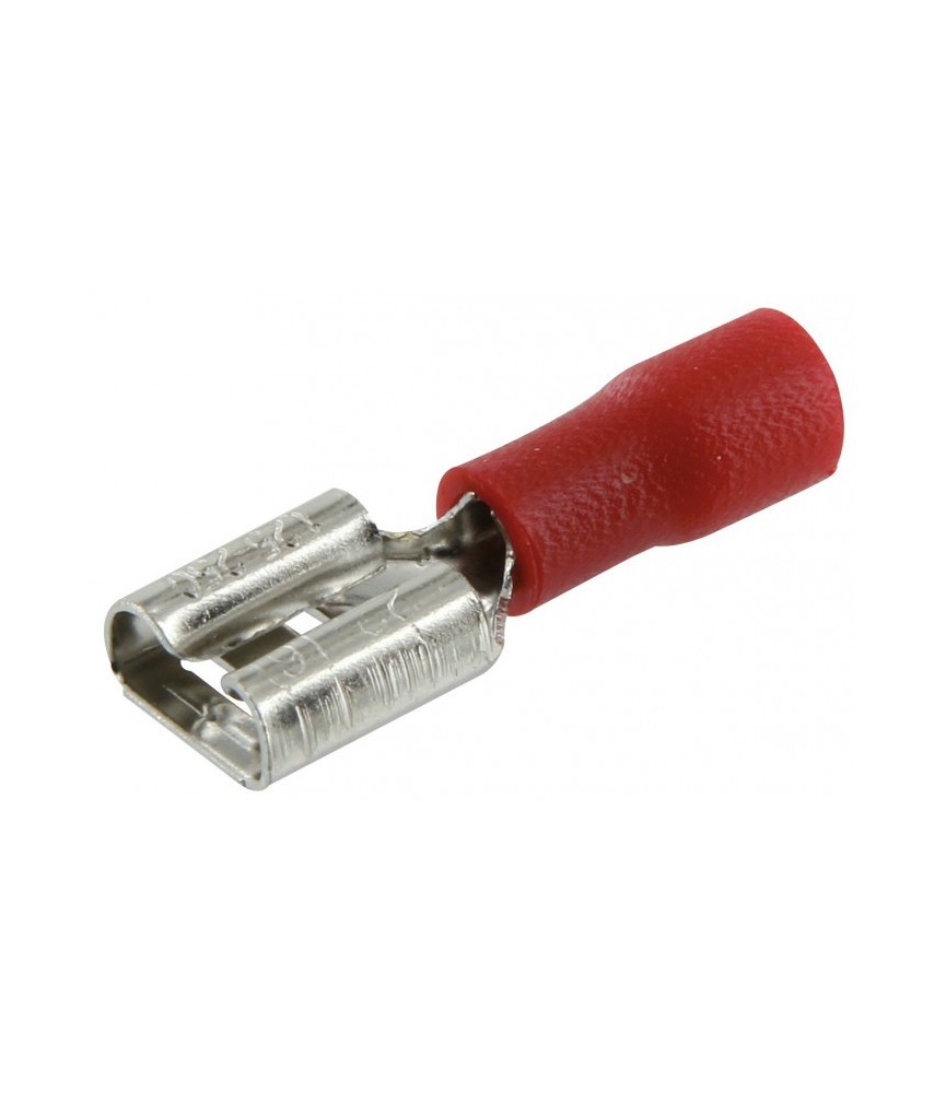 Lot de 10 clips femelles pré isolés 6.35 mm - Rouge - DHOME Lot de 10 clips femelles pré isolés 6.35 mm - Rouge - DHOME
