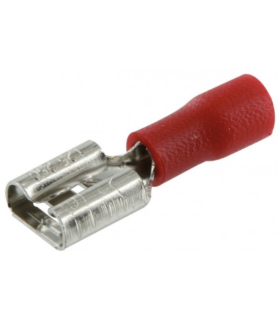 Lot de 10 clips femelles pré isolés  6.35 mm - Rouge - DHOME