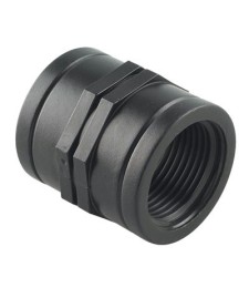 Raccord polypro fileté - Manchon égal femelle / femelle - 26 / 34 mm CAP VERT