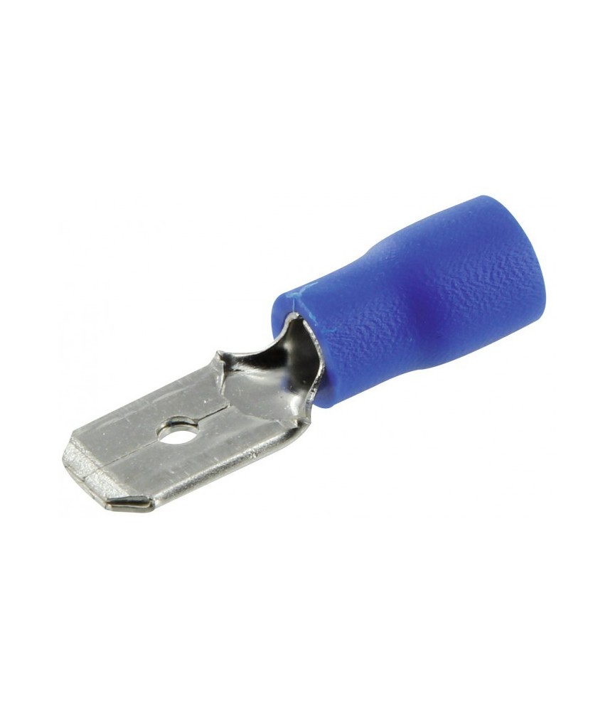 Lot de 10 clips mâles pré isolés 6.35 mm - Bleu - DHOME Lot de 10 clips mâles pré isolés 6.35 mm - Bleu - DHOME