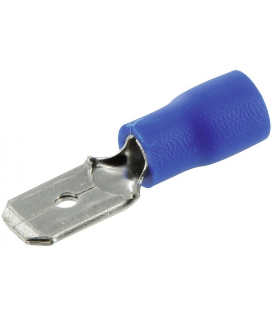 Lot de 10 clips mâles pré isolés  6.35 mm - Bleu - DHOME