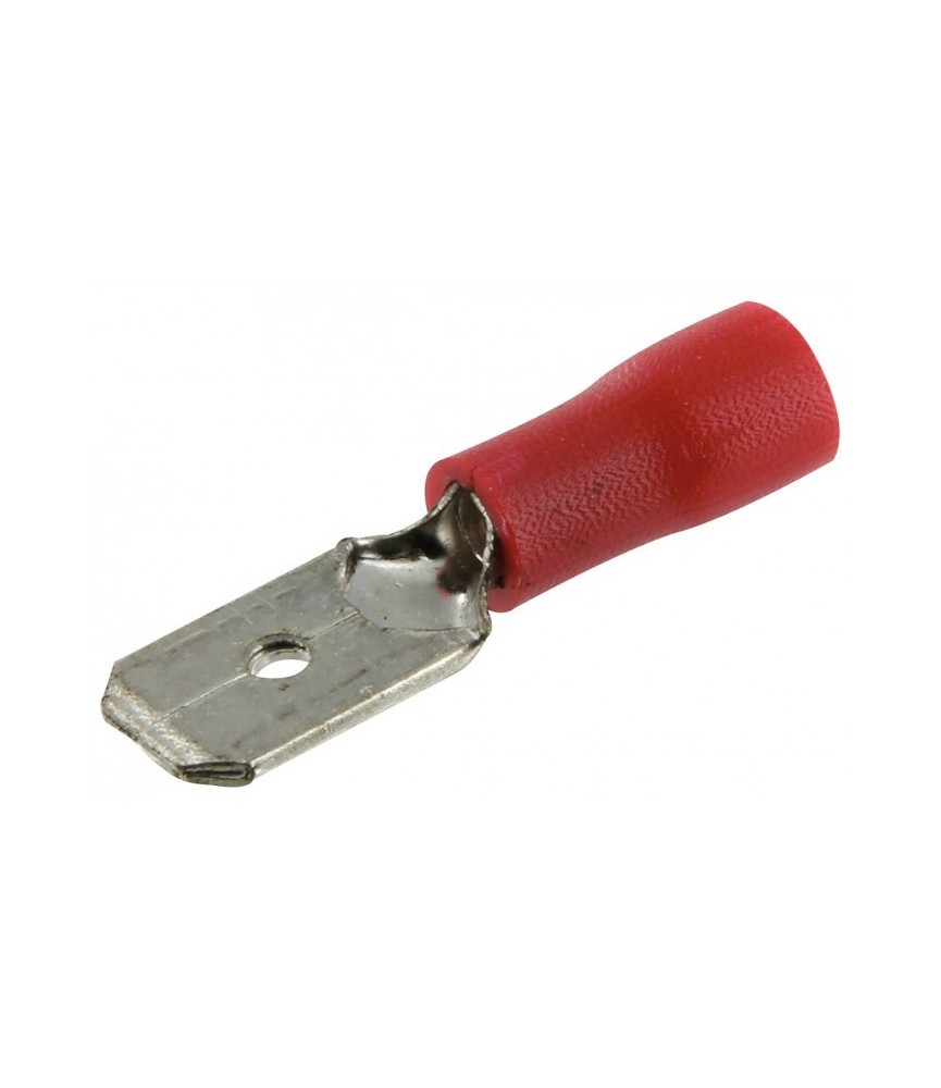 Lot de 10 clips mâles pré isolés 6.35 mm - Rouge - DHOME Lot de 10 clips mâles pré isolés 6.35 mm - Rouge - DHOME