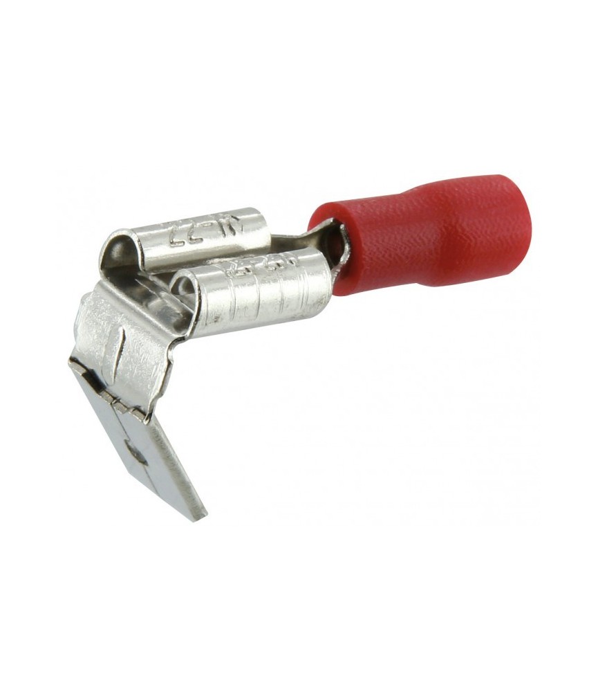 Lot de 10 clips mixtes pré isolés  6.35 mm - Rouge - DHOME