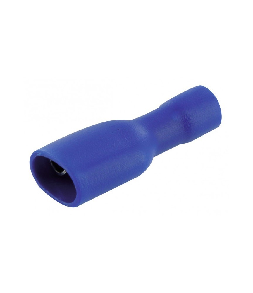 Lot de 10 clips femelles isolées  6.35 mm - Bleu - DHOME
