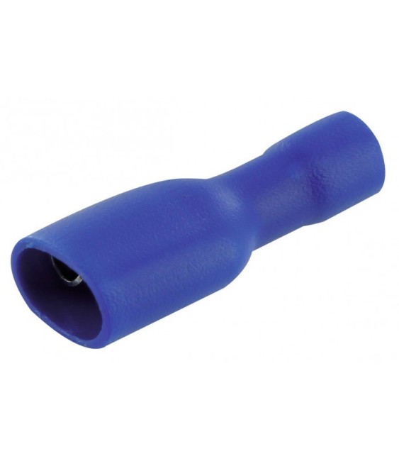 Lot de 10 clips femelles isolées  6.35 mm - Bleu - DHOME