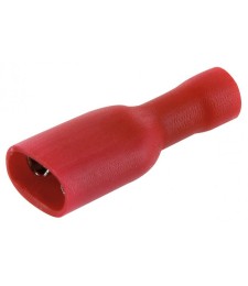 Lot de 10 clips femelles isolées  6.35 mm - Rouge - DHOME
