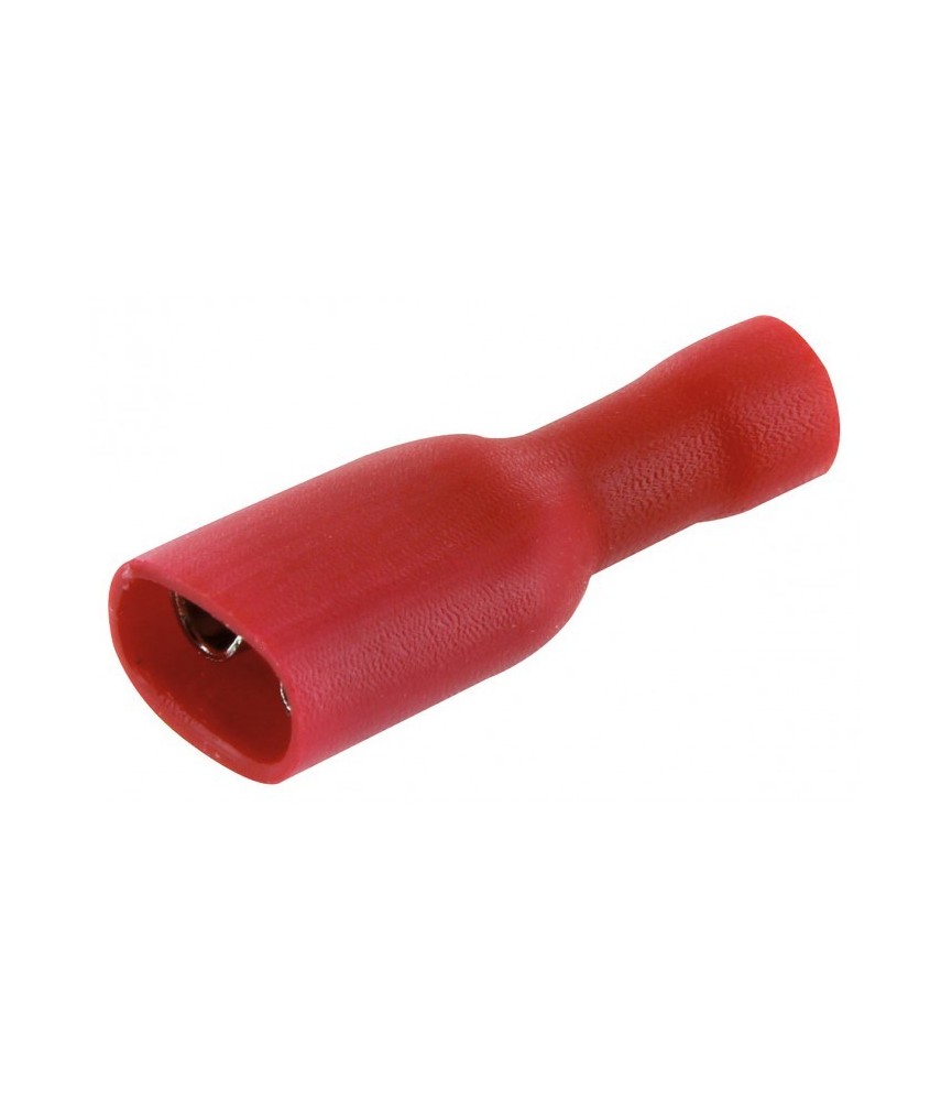 Lot de 10 clips femelles isolées 6.35 mm - Rouge - DHOME Lot de 10 clips femelles isolées 6.35 mm - Rouge - DHOME