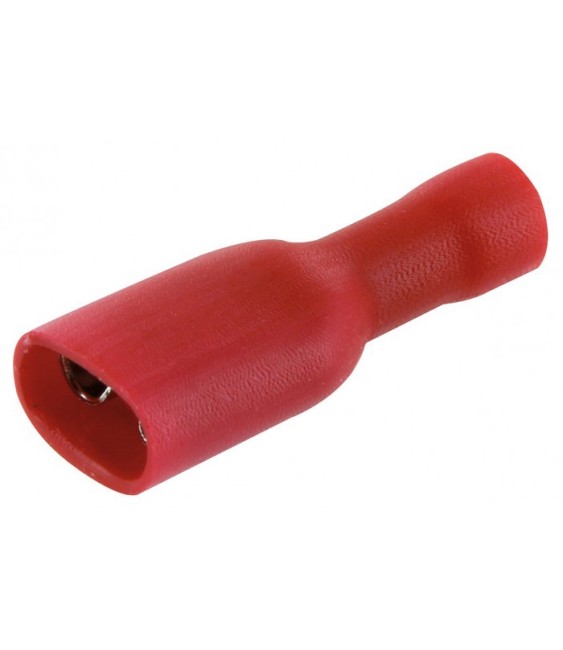 Lot de 10 clips femelles isolées  6.35 mm - Rouge - DHOME