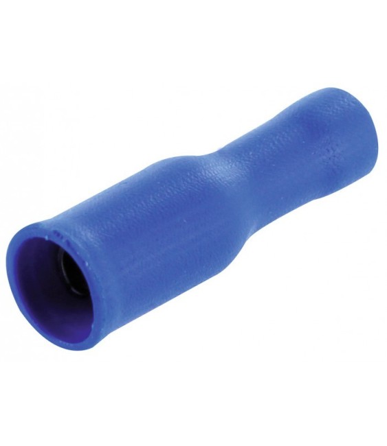 Lot de 10 clips femelles cylindriques isolées  4 mm - Bleu- DHOME