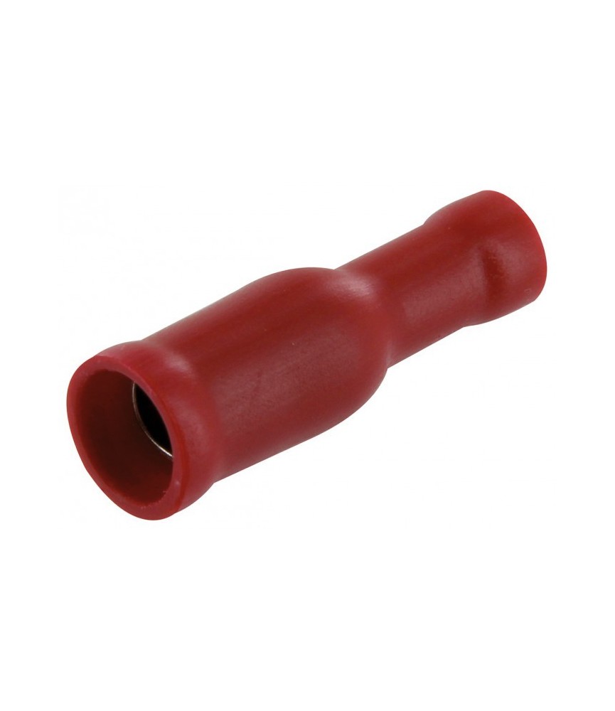 Lot de 10 clips femelles cylindriques isolées 4 mm - Rouge - DHOME Lot de 10 clips femelles cylindriques isolées 4 mm - Rouge - DHOME