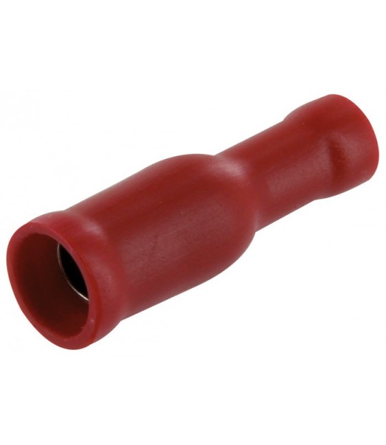 Lot de 10 clips femelles cylindriques isolées  4 mm - Rouge - DHOME