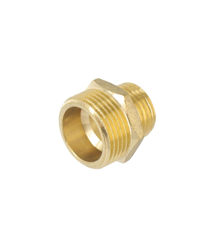 Raccord laiton fileté - Mamelon réduit mâle 20 / 27 mm - CAP VERT Raccord laiton fileté - Mamelon réduit mâle 20 / 27 mm - CAP VERT
