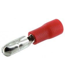 Lot de 10 clips mâles cylindriques  4 mm - Rouge - DHOME