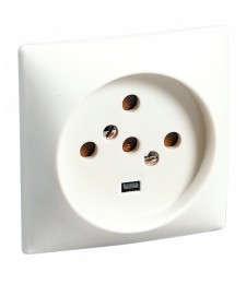Prise de courant de puissance avec terre - Plaque 80x80 mm - 4 alvéoles - 3P + N + T - 20 A - Blanc - LEGRAND