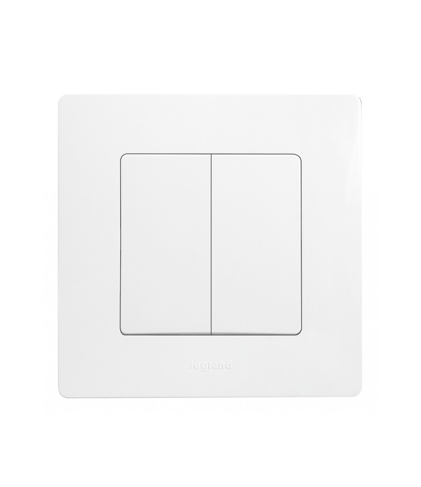 Double interrupteur ou va-et-vient avec plaque Niloé - Eclat - LEGRAND
