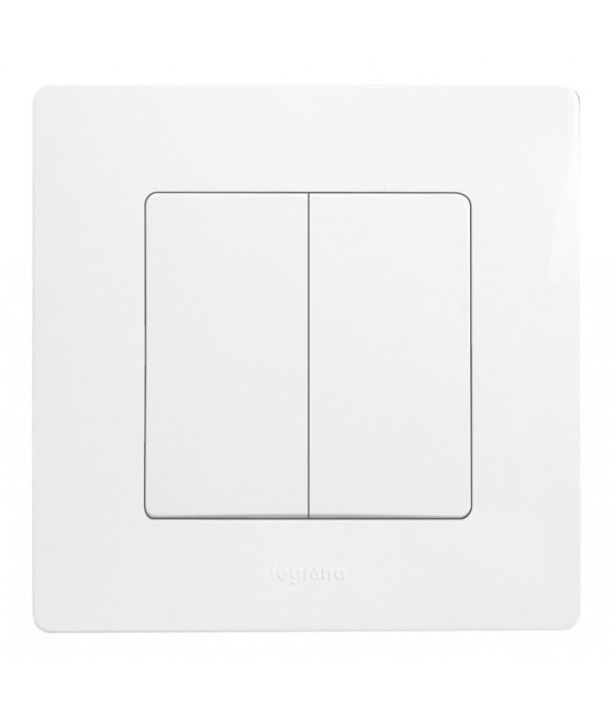 Double interrupteur ou va-et-vient avec plaque Niloé - Eclat - LEGRAND