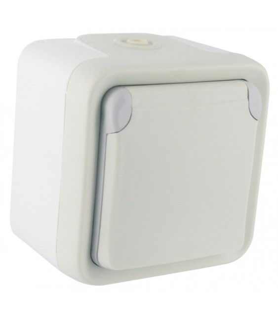 Prise de courant et volet de protection IP 55 Plexo complet apparent - Blanc - LEGRAND
