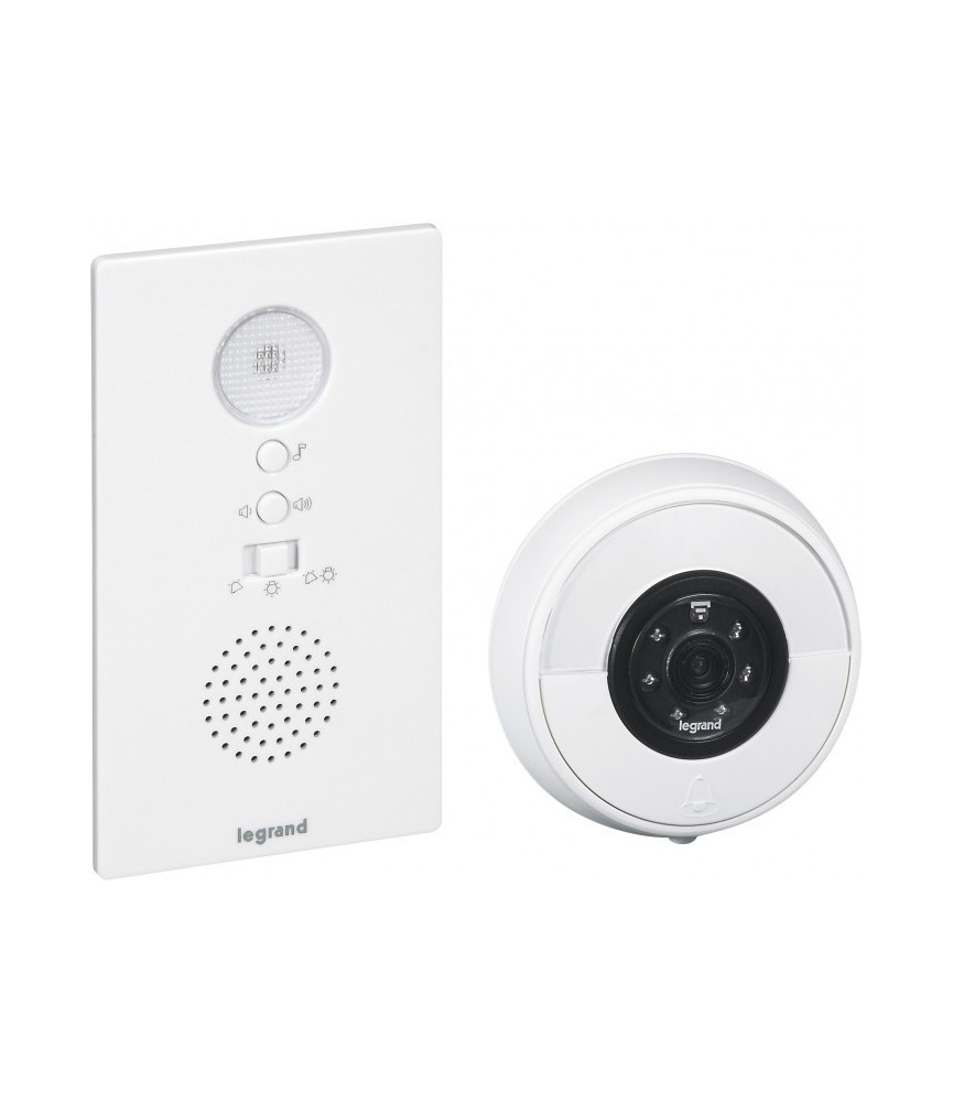 Kit carillon ( sonnette et carillon ) connecté IP44 IK06 connexion directe à la box Wi-Fi - Blanc - LEGRAND