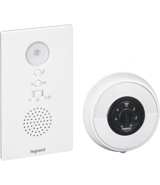 Kit carillon ( sonnette et carillon ) connecté IP44 IK06 connexion directe à la box Wi-Fi - Blanc - LEGRAND