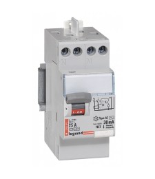 Interrupteur différentiel bipolaire - Type AC 30mA arrivée haut/départ haut 25 A - LEGRAND