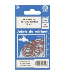 Joint en fibre pour tête de robinet - 18 x 21 mm - Lot de 18 - GRIPP