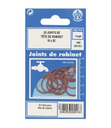 Joint en fibre pour tête de robinet - 16 x 20 mm - Lot de 20 - GRIPP