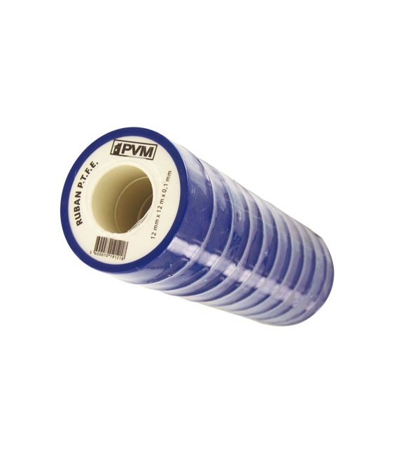 Ruban d'étanchéité P.T.F.E - Téflon - 12 m x 12 mm - 0.1 mm - Lot de 10 - PVM