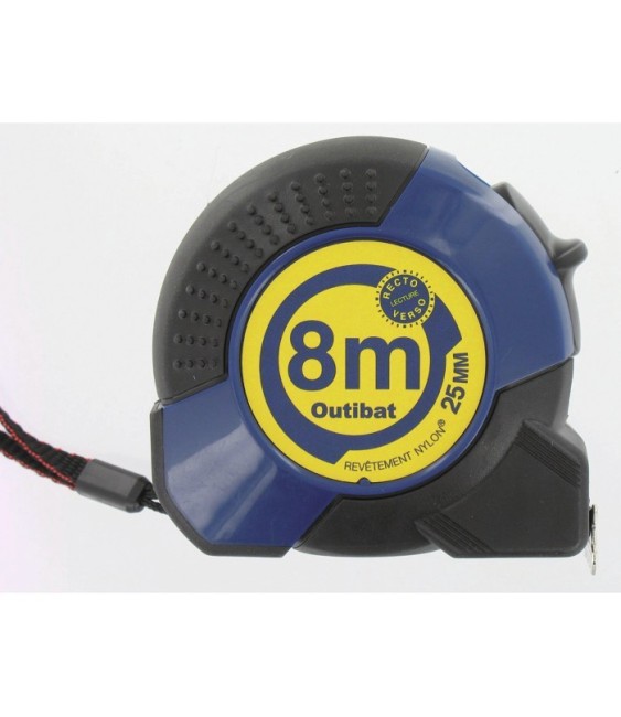 Mètre avec boitier ABS ergonomique - 8 M - OUTIBAT