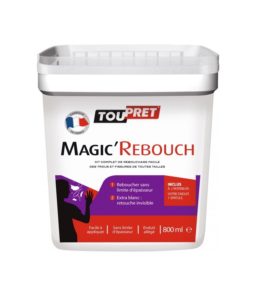 Enduit de rebouchage en pâte - Magic'Rebouch - 800 ml - TOUPRET