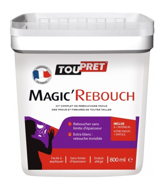 Enduit de rebouchage en pâte - Magic'Rebouch - 800 ml - TOUPRET