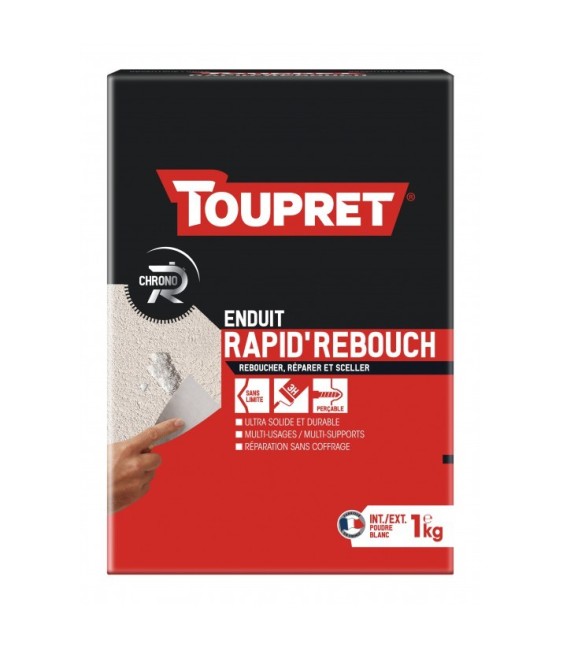 Enduit de rebouchage en poudre - Chrono-R - 1 Kg - TOUPRET