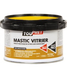 Mastic de vitrier - Blanc - 0.5 Kg - TOUPRET