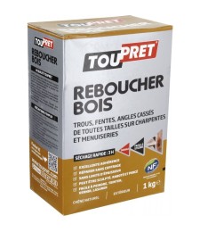 Enduit de rebouchage - Reboucher Bois Poudre - Trous et fentes - 1 Kg - TOUPRET